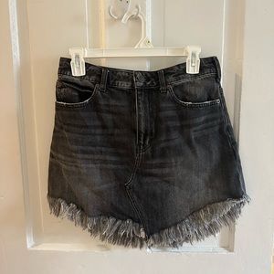 Free People Black Demin Skirt